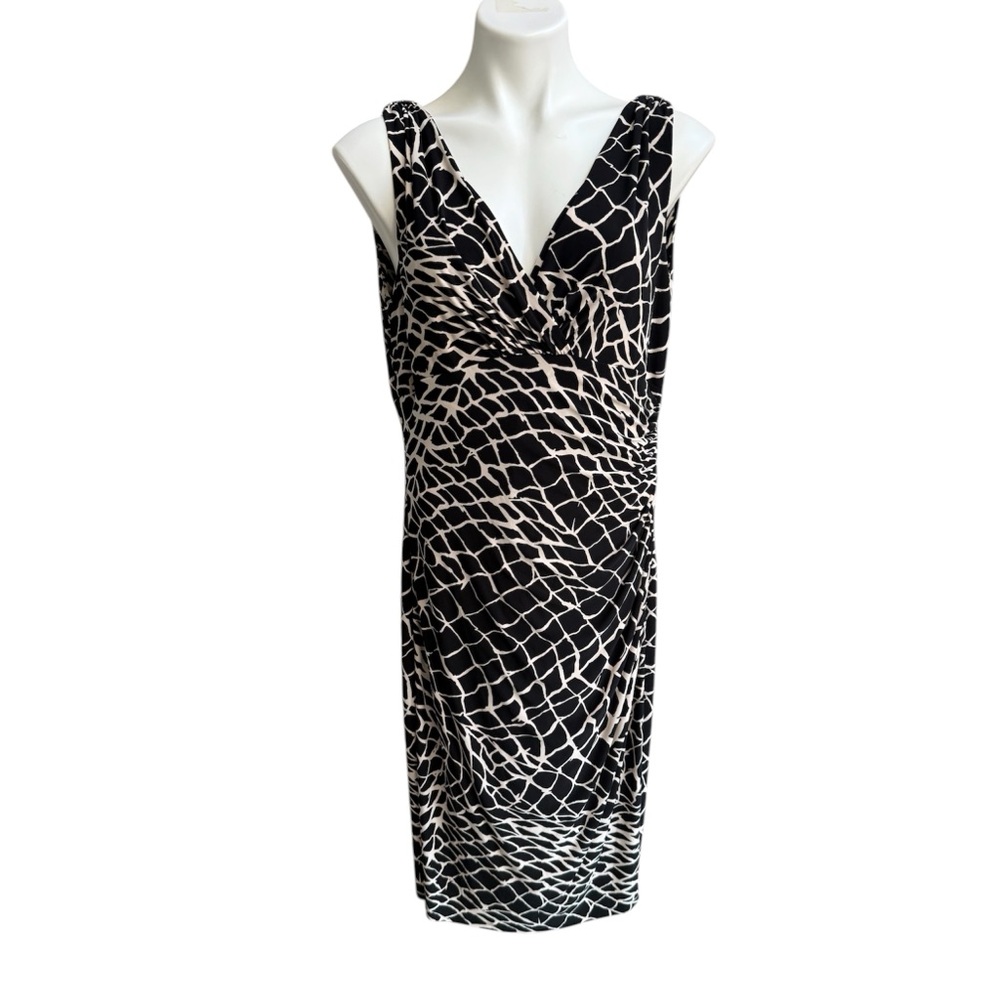 Ralph Lauren Abstract Design Dress Black Size 14 EUC